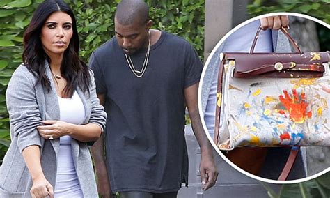 north west painted hermes bag|Kim Kardashian shows off North.